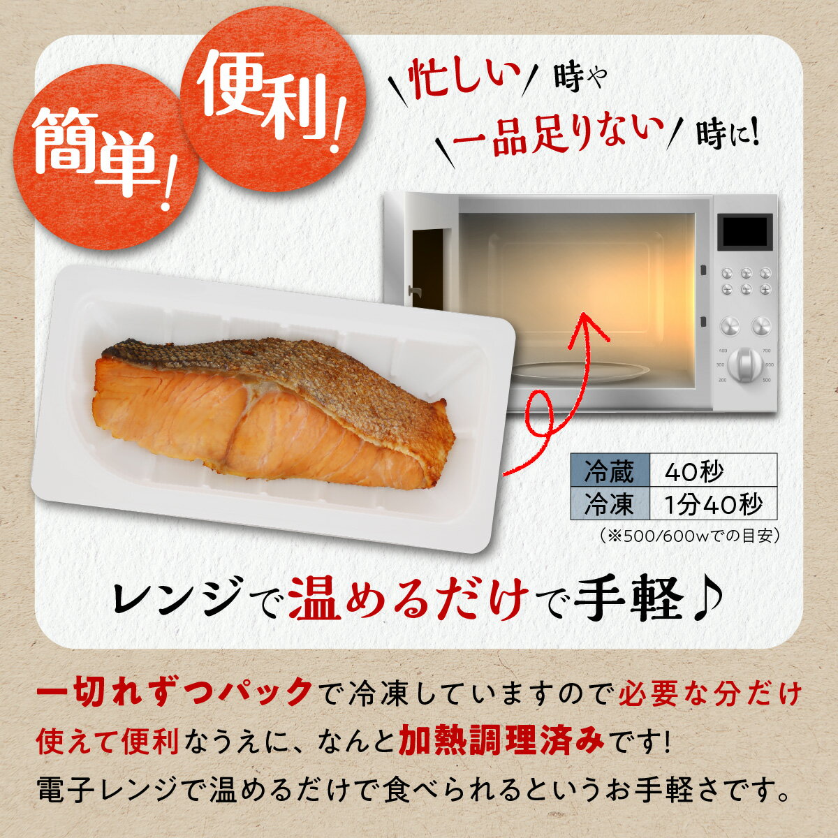 【ふるさと納税】高評価 4.21 レンジで焼鮭 15切 入り800g 時短料理 手間いらず 惣菜 鮭 さけ サケ 切り身 焼鮭 焼き魚 人気 ふるさと 海鮮 海鮮食品 魚介類 魚介 ふるさと納税 魚 北海道 白糠町 サムネイル2