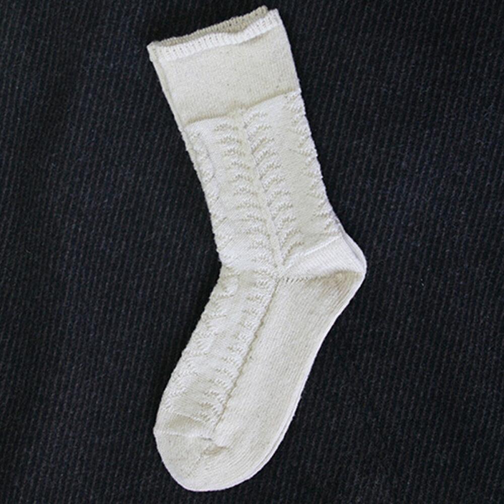 サフォーク靴下・命の樹レリーフ柄＜小＞【22～24cm】