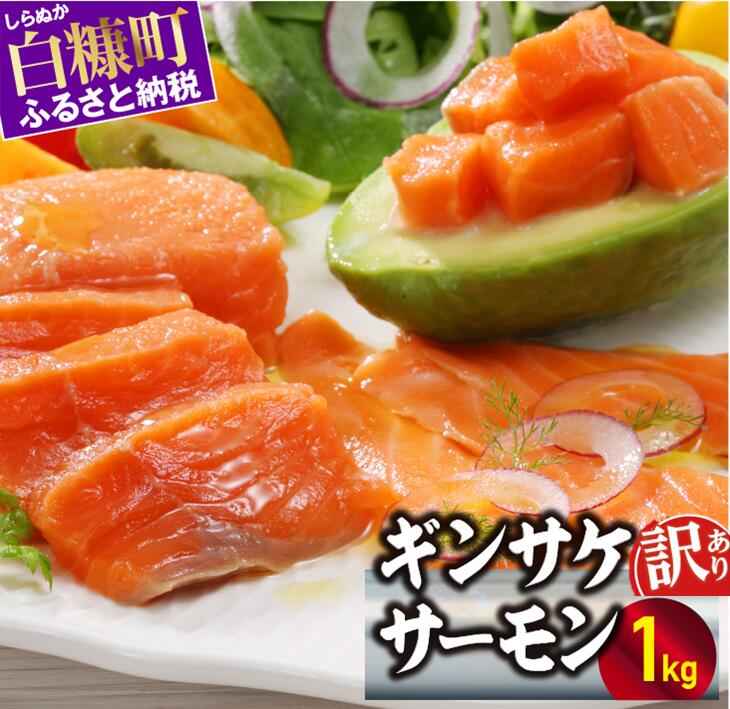 【ふるさと納税】訳あり ギンサケサーモン 1kg ふるさと納税 海鮮 魚 サーモン 鮭 銀鮭 刺身 生食用 さけ サケ ふるさと 海鮮食品 魚介類 魚介 北海道 白糠町