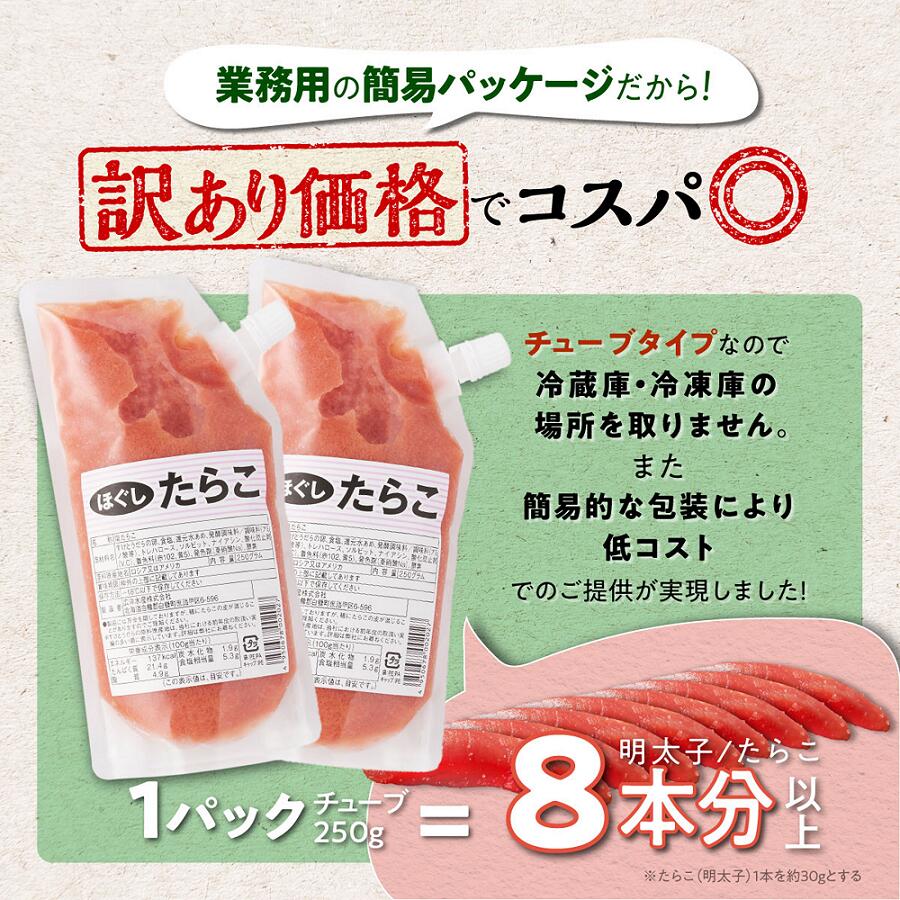 【ふるさと納税】 キャップ付きチューブタイプ ほぐしたらこ【250g×4 合計1kg】 たらこ 明太子 たらこチューブ 明太子チューブ チューブ たらこパスタ 明太子パスタ に最適 北海道 人気 グルメ 食べ物 ランキング サムネイル3