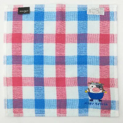 【ふるさと納税】別海町ご当地キャラクター「べつかいりょウシくん　刺繍ハンカチ × 1枚 」ガーゼとパイルの柔らかいハンカチに、別海町ご当地キャラクターりょウシくんを可愛く刺繍しました♪【 ハンカチ はんかち タオル ミニタオル ハンドタオル てぬぐい 手ぬぐい 】 - 画像2