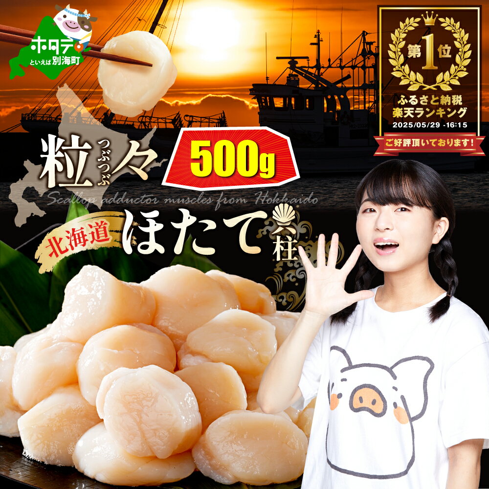 高評価★4.8 ホタテ貝柱 500g 【 発送時期が選べる 】（ ふるさと納税 ホタテ 訳あり ふるさと納税 帆立 ホタテ貝柱 ふるさと納税 訳あり ふるさと 訳あり 刺身 冷凍 ほたて ホタテ 帆立 人気 ランキング わけあり 貝柱 貝 魚介 北海道 別海町 ）