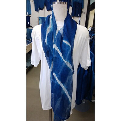 あおもり藍工房のストール(雲柄)_A508【1073757】