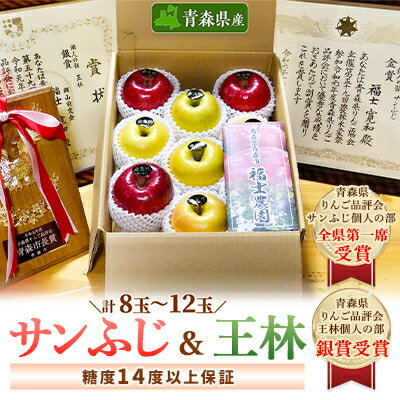 「サンふじ」約1.5kg&「王林」約1.5kg・糖度14度以上保証・特選贈答用りんご【配送不可地域：離島】【1111236】