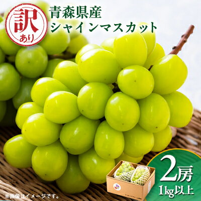 2025年発送【訳あり】青森市産シャインマスカット 2房(1kg以上)【配送不可地域：離島・沖縄県】【1492539】