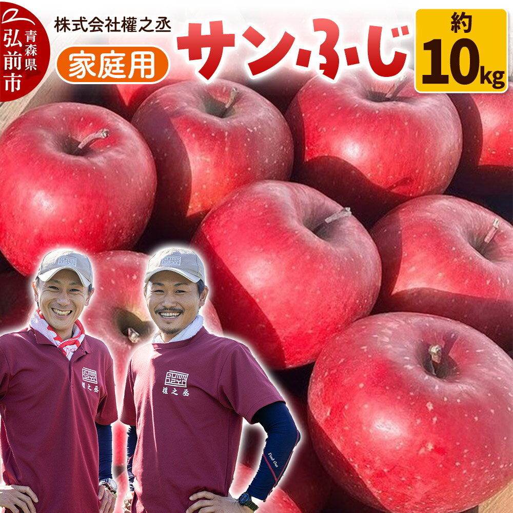【25年11月出荷】りんご 權之丞 サンふじ 家庭用 約10kg【弘前市産・青森りんご】