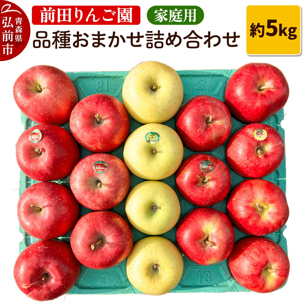 りんご 家庭用 りんご 品種おまかせ詰め合わせ 約 5kg (16〜20玉程度) 前田りんご園 青森 果物 フルーツ 林檎 リンゴ くだもの 予約