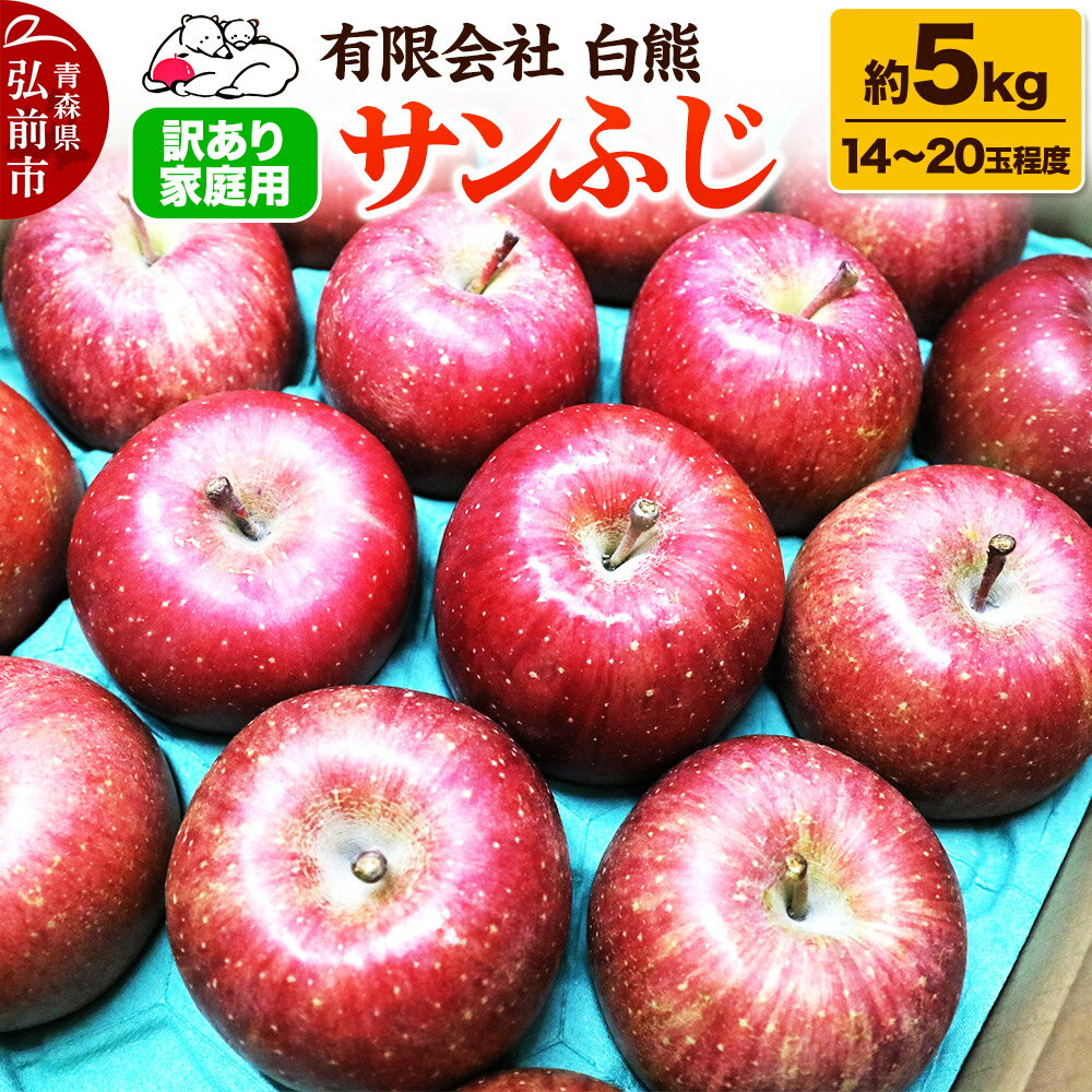 【25年12月発送・先行受付】りんご 訳あり家庭用 白熊 サンふじ 約5kg（14〜20玉程度）糖度13度