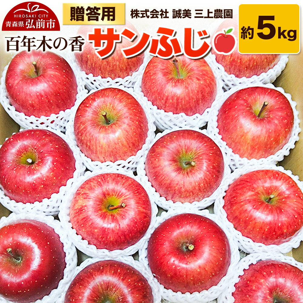 【25年12月〜発送】りんご 贈答用 百年木の香 三上農園 サンふじ 約5kg【先行受付】 青森 果物 フルーツ 林檎 リンゴ くだもの 予約