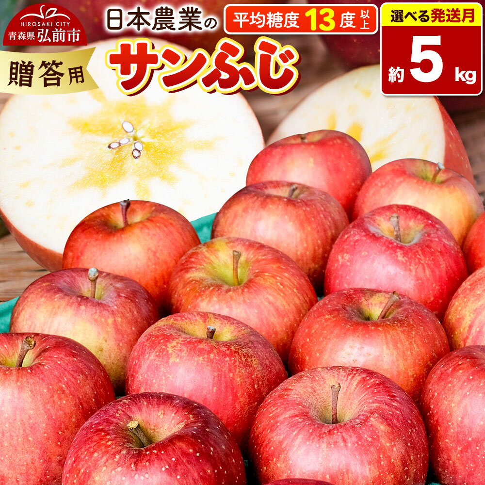 りんご 平均糖度13度以上！ サンふじ 約5kg 贈答用 【選べる発送月】青森 果物 フルーツ 林檎 リンゴ くだもの