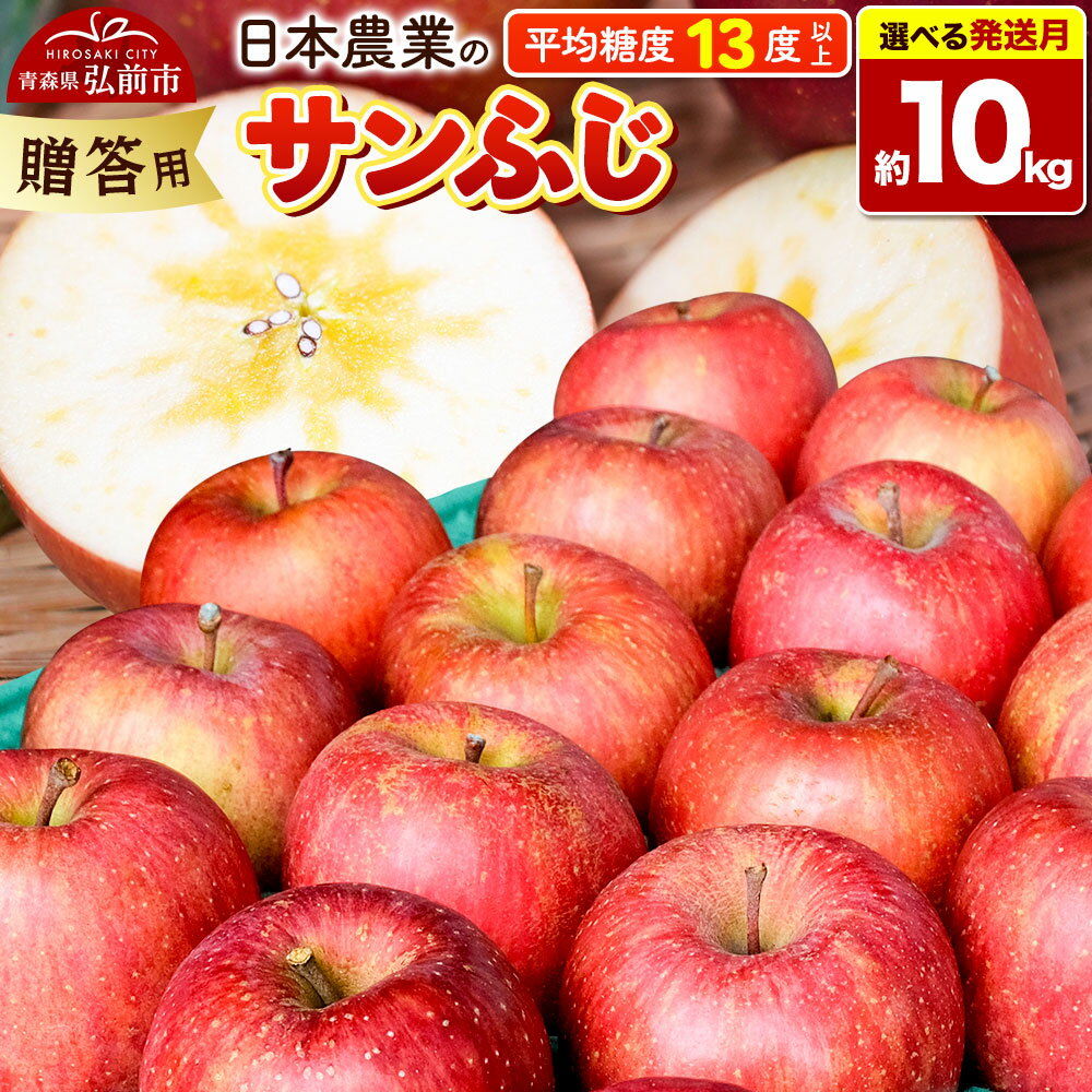 りんご 平均糖度13度以上！ サンふじ 約10kg 贈答用 【選べる発送月】青森 果物 フルーツ 林檎 リンゴ くだもの