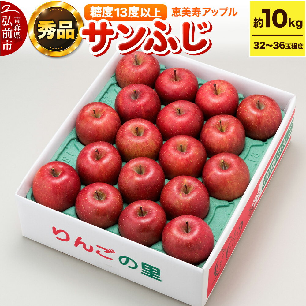 【25年12月〜発送】りんご 【糖度13度以上】サンふじ 約10kg 【秀品】 青森県 フルーツ 果物