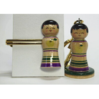 「こけス」ネクタイピン&キーホルダー(緑りんご)【1238401】