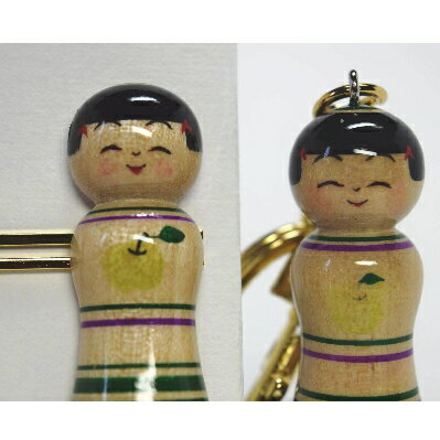 【ふるさと納税】「こけス」ネクタイピン&キーホルダー(緑りんご)【1238401】 サムネイル2