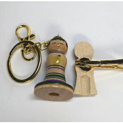 【ふるさと納税】「こけス」ネクタイピン&キーホルダー(緑りんご)【1238401】 サムネイル3