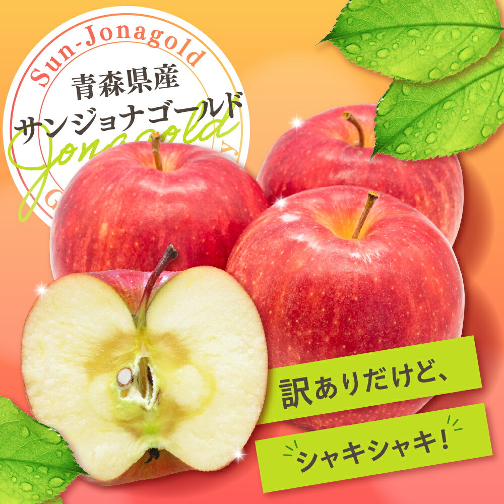 【ふるさと納税】りんご【 訳あり 】 サンジョナゴールド 3kg 5kg 10kg ( 配送時期が選べる 10月～3月)/ リンゴ 林檎 アップル フルーツ 不揃い 規格外 傷 家庭用 秋 旬 常温保存 10月 11月 12月 1月 2月 3月 青森県 五所川原市 サムネイル2