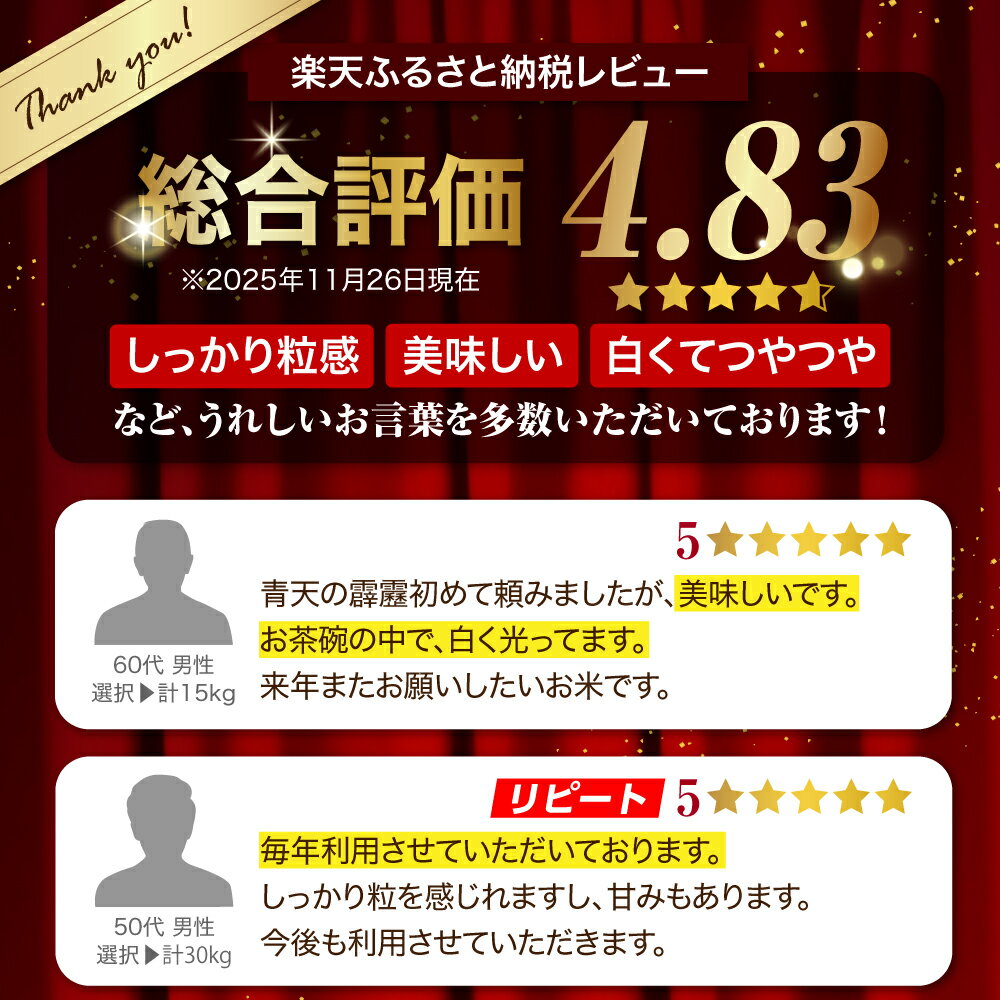 【ふるさと納税】★4.90 高評価★【定期便】 米 青天の霹靂 令和7年産《 回数が選べる : 3回 15kg / 6回 30kg / 9回 45kg / 12回 60kg 》8年連続 特A 青森県産 精米 白米 こめ コメ ごはん ライス ブランド米 贈答 ギフト 贈り物 国産 PEBORA 晴天の霹靂 青森県 五所川原市 - 画像3