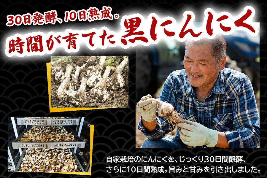 【ふるさと納税】黒にんにく 山盛りセット (200g×3パック) 元気・活力・健康の源！｜青森 津軽 つがる 特産 くろにんにく クロニンニク 料理 免疫力 黒滝農園 にんにく ニンニク 黒にんにく 黒ニンニク 熟成 青森にんにく 青森ニンニク 国産 青森産 ふるさと納税 [0329] - 画像3