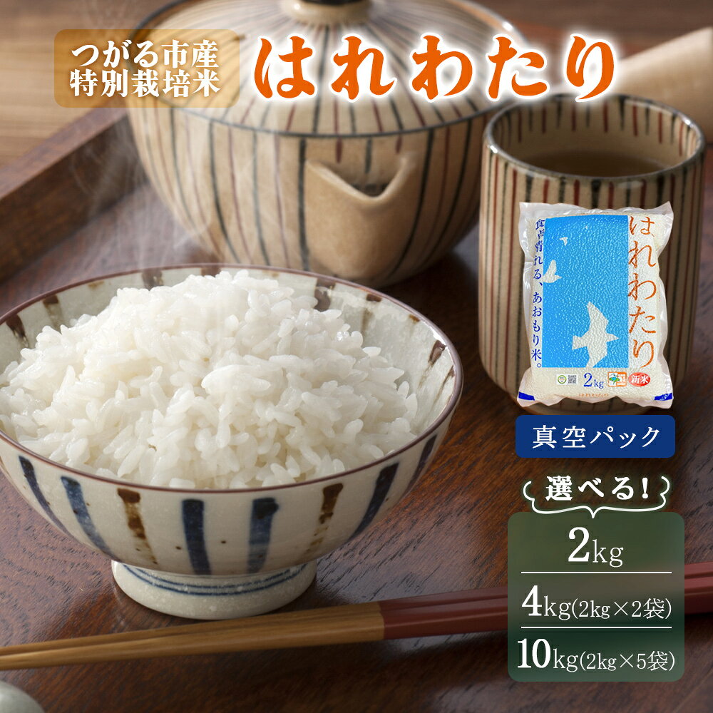 令和7年産 特別栽培米《真空パック はれわたり》精米 (2kg／4kg／10kg)｜2025年 青森県 つがる市産米 つがる 精米 白米 お米 米 こめ 特A [0971-0974]