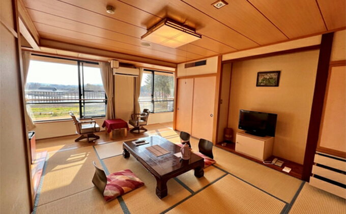 【ふるさと納税】平日 つがる富士見荘ペア宿泊券：［2名:1泊2食・展望和室］1ドリンク付き 旅行 温泉 サムネイル3