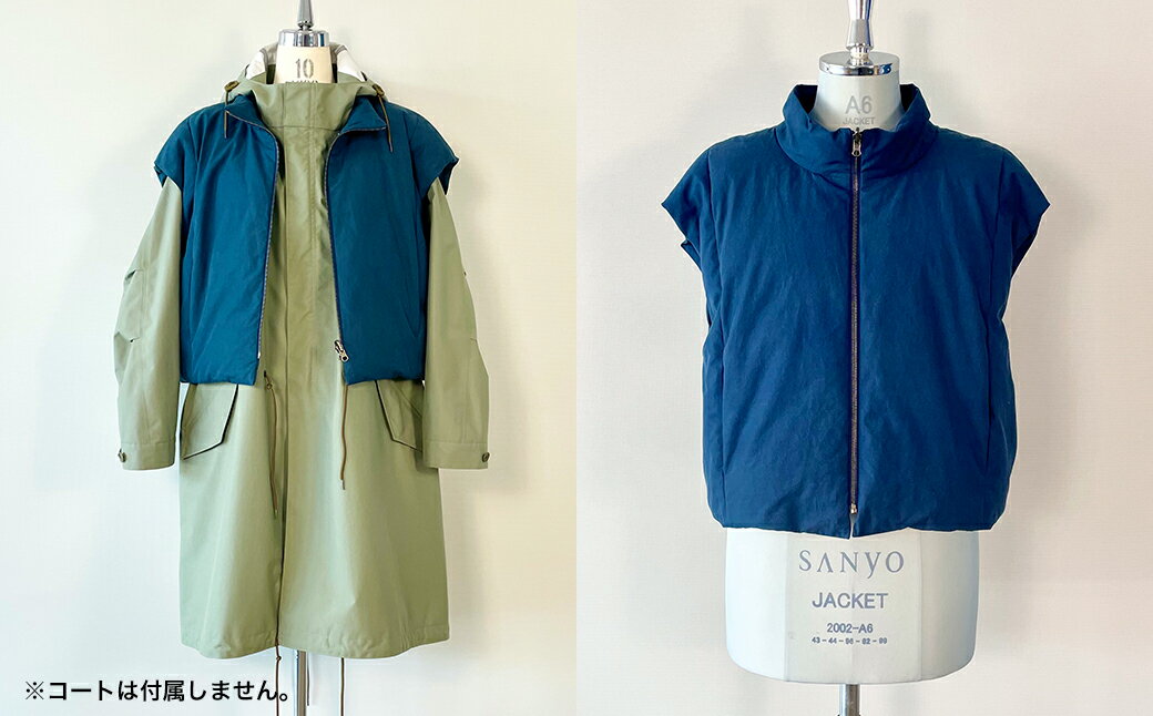 【ふるさと納税】本藍染ベスト 【送料無料 青森県 七戸町 羽織 アパレル 服 洋服 上着 羽織 モッズコート ベスト 秋 冬 春 ユニセックス 男性 女性 シンプル 普段着】　【02402-0423】 サムネイル2