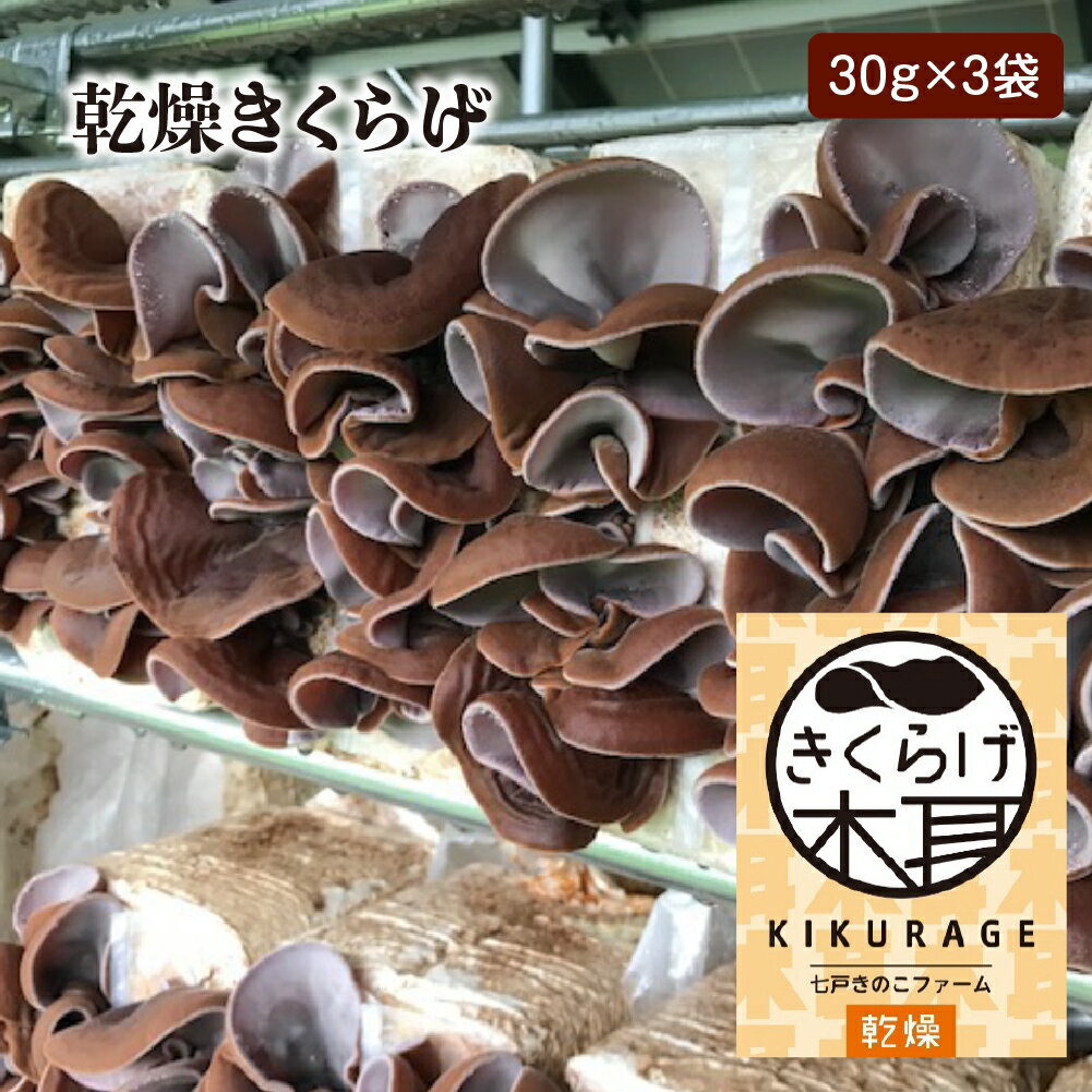 乾燥きくらげ（30g）×3袋 きのこ キクラゲ 木耳 食品 おかず 野菜 青森県 七戸町　【02402-0425】