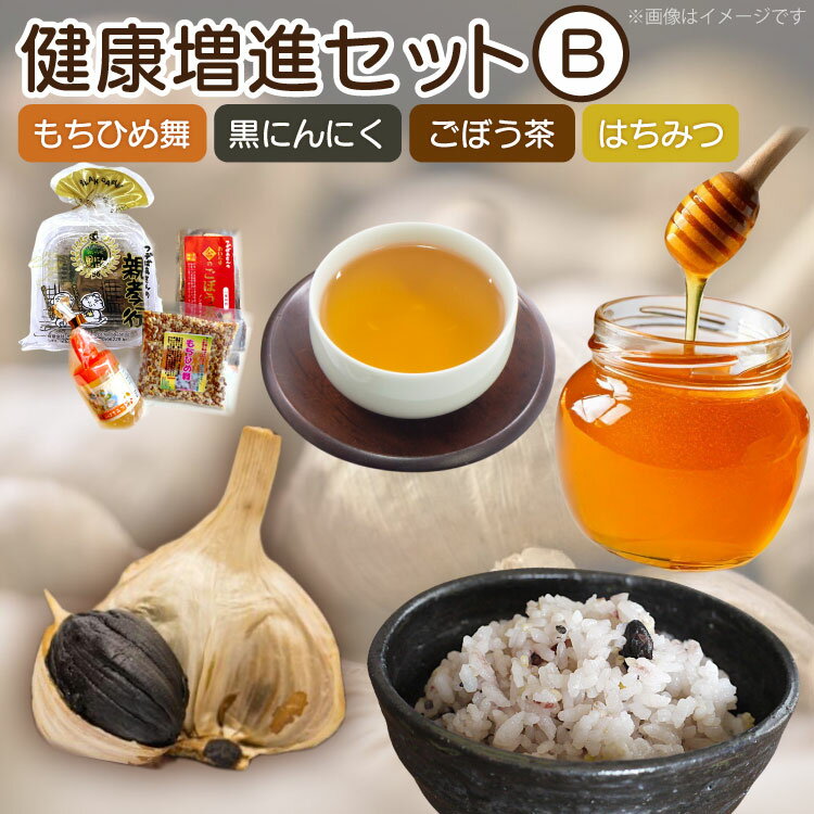 詰め合わせ セット 健康増進セットB もちひめ舞 200g 黒にんにく100g ごぼう茶 1袋 はちみつ 1本 [アグリの里おいらせ 青森県 おいらせ町 oi02ayo590006] 雑穀 雑穀米 にんにく ニンニク 黒にんにく お茶 ごぼう ハチミツ