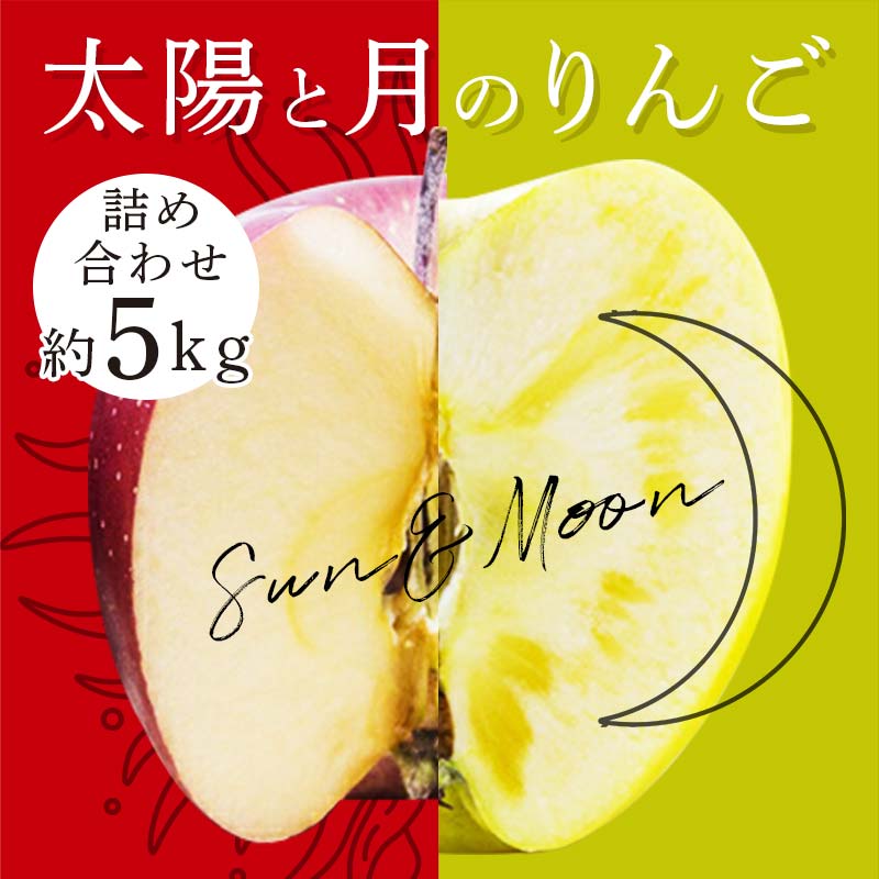 青森りんご ぐんま名月・サンふじ　月と太陽のりんご詰め合わせ 約5kg 【泉山果樹園】 サン ムーン りんご リンゴ 林檎 アップル あおもり 青森 青森県 南部町 三戸 南部 果物 くだもの フルーツ 3kg 以上 F21U-065