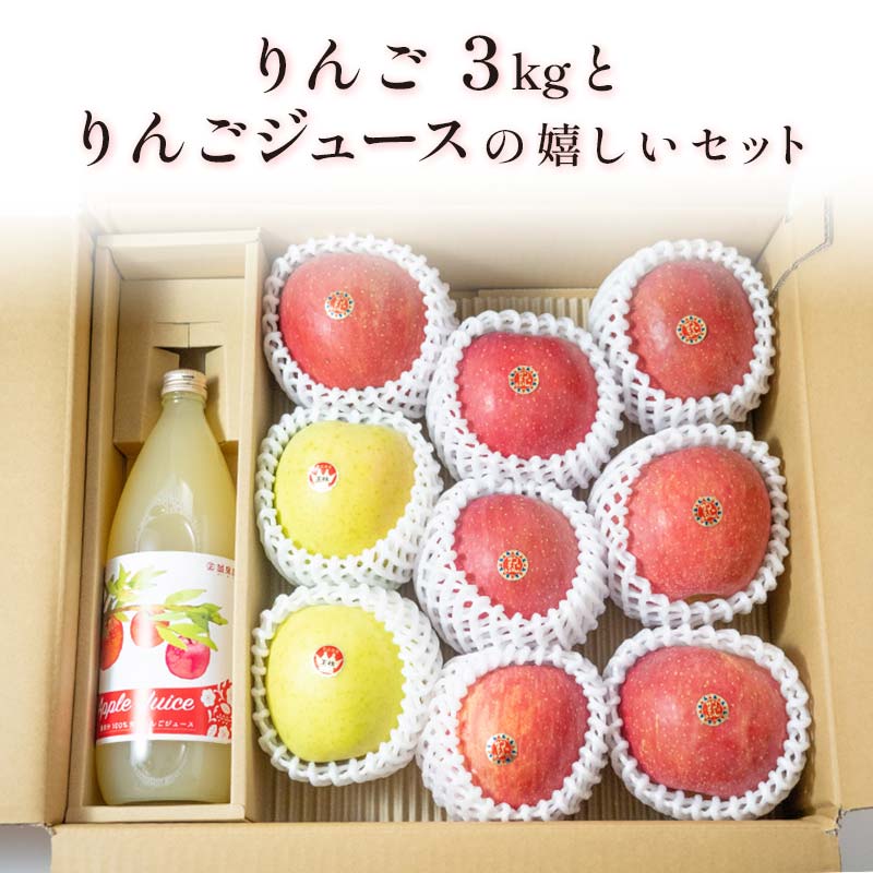 【ふるさと納税】 特選（大玉） 青森産 完熟 りんご 約3kg サンふじ 王林 2種セット ＆ りんごジュース セット 【誠果園】 青森りんご リンゴ 林檎 アップル あおもり 青森 青森県 南部町 三戸 南部 澁川賞受賞 果物 くだもの フルーツ ジュース F21U-231 サムネイル2