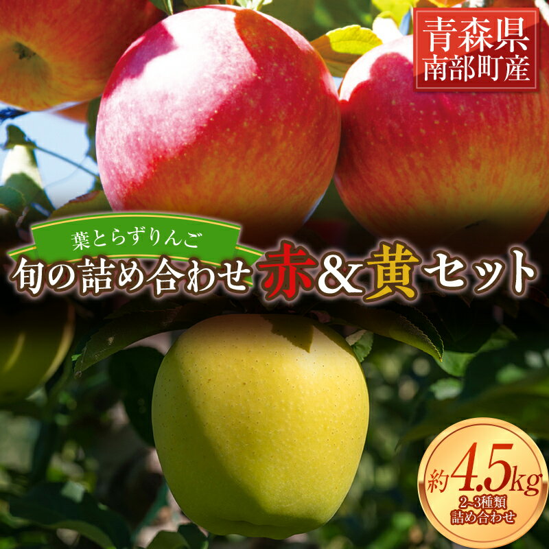 葉とらずりんご 旬の詰め合わせ 赤＆黄セット 約4.5kg 【四戸農園】 減農薬 有機肥料 青森りんご リンゴ 林檎 アップル あおもり 青森 青森県 南部町 果物 くだもの フルーツ 3kg 以上 F21U-265