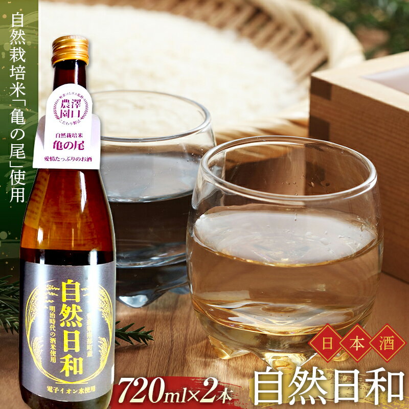 日本酒 自然日和 （箱入り720ml×2本） 青森県南部町産 自然栽培米「亀の尾」使用 【澤口農園】 F21U-292
