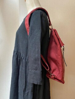 【ふるさと納税】2ウェイ チャーボウズリュック（2way Charbouz backpack） ファッション 鞄 ショルダーバッグ 防水加工 帆布 無地 男女兼用 A4収納 綿麻生地 真鍮金具 サムネイル3