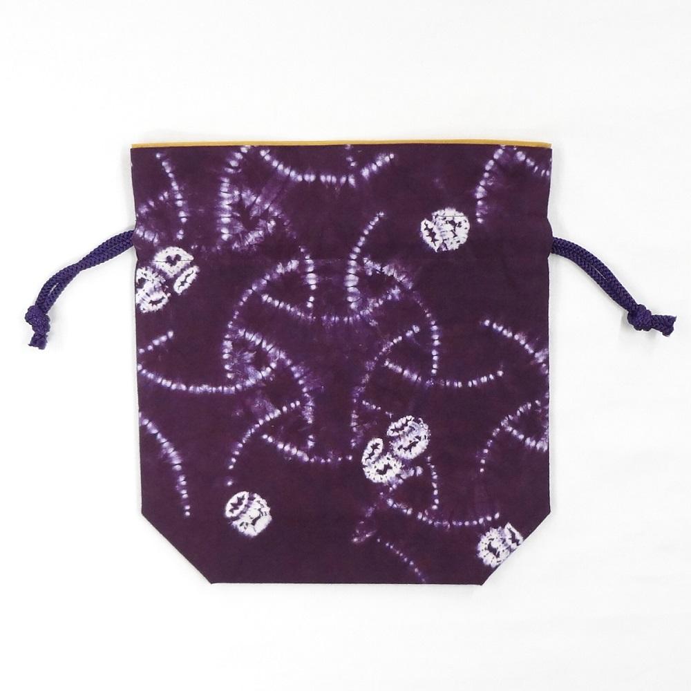 【ふるさと納税】【南部しぼり　紫根染】 巾着 ＜ふるさと納税限定＞ 草紫堂 小物 浴衣 和装 和服 着物 南部紫根染 裏地付き 内ポケット付き 小物整理 小物収納 収納袋 ポーチ サムネイル3