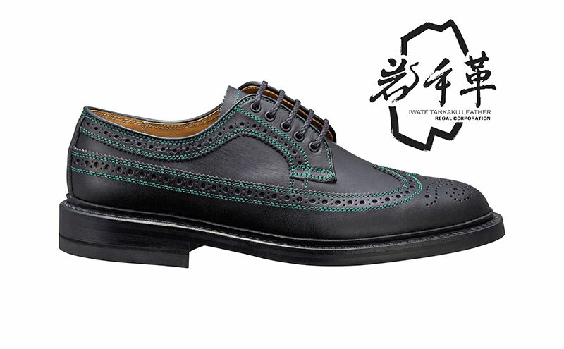 【ふるさと納税】岩手革使用 革靴 ビジネスシューズ GJ55 TKG 24cm～27cm ブラック 黒 ウイングチップ バーガンディー 盛岡市産限定モデル 紳士靴 靴 シューズ フォーマル ドレスシューズ 牛革 革 本革 限定 岩手 岩手県 盛岡市　お届け：2025年6月中旬から順次発送 サムネイル2