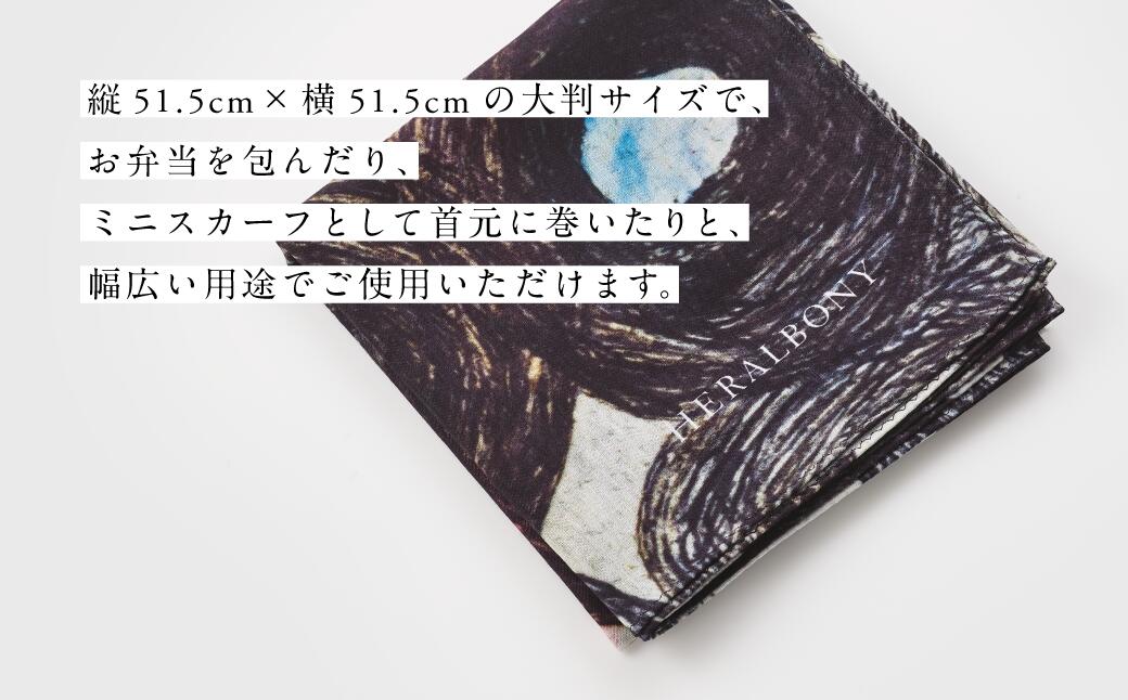 【ふるさと納税】ハンカチーフ Sanae Sasaki「（無題）（丸）」 ハンカチ ファッション コットン 大判 日本製　お届け：入金確認後、準備でき次第発送します。 サムネイル3