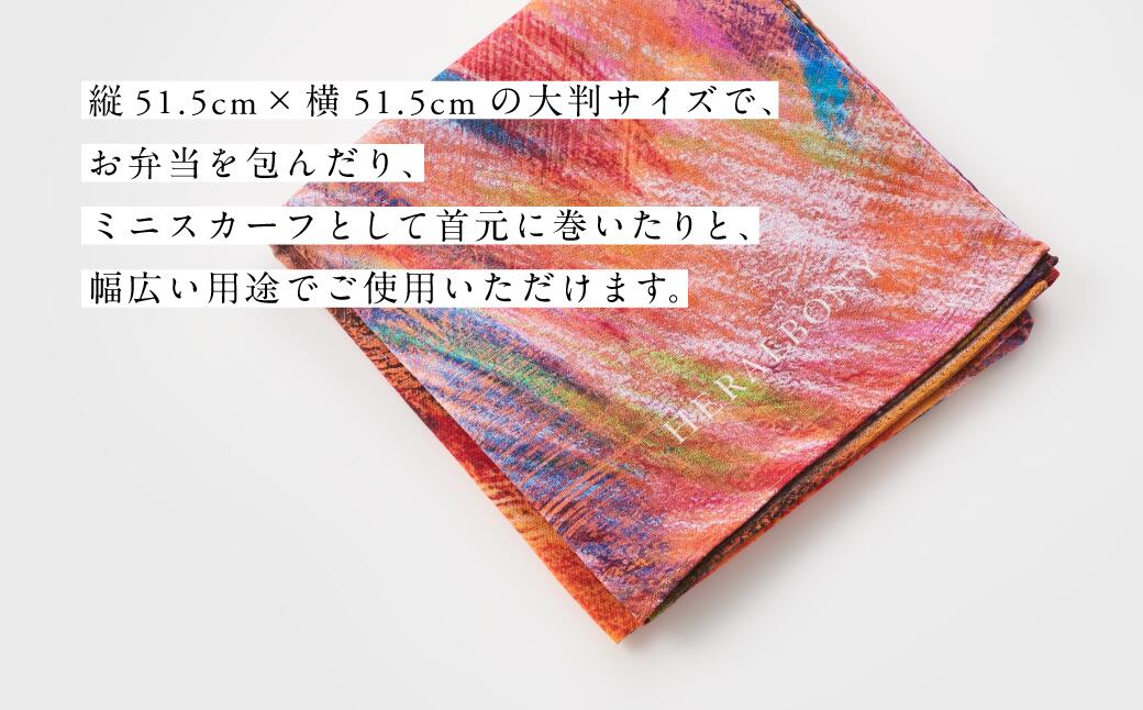 【ふるさと納税】ハンカチーフ Minami Takahashi「風のロンド」 ハンカチ ファッション コットン 大判 日本製　お届け：入金確認後、準備でき次第発送します。 サムネイル3