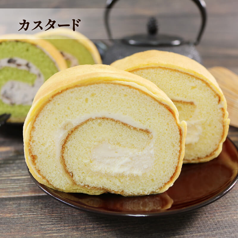 【ふるさと納税】 しゅーろーる 2本 ( カスタード・抹茶小倉クリーム ) 各1本 スイーツ 洋菓子 和菓子 ケーキ ロールケーキ セット 抹茶 小豆 贈答 ギフト お取り寄せ 和菓子屋 壷屋田耕 三陸 岩手県 大船渡市 - 画像3