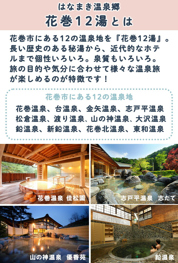 【ふるさと納税】はなまき温泉郷 宿泊利用券《岩手県花巻市》 温泉 宿泊 ギフト 3,000円券×10枚 サムネイル3