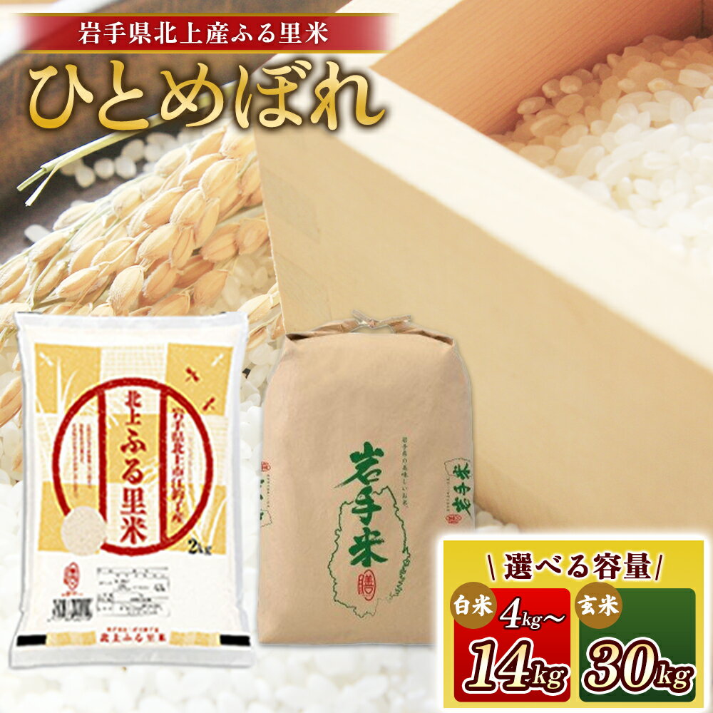 令和7年産 ひとめぼれ 4kg ～ 30kg 小分け 個梱包 米 お米 ブランド米 精米 白米 玄米 産地直送 国産 送料無料 岩手県 北上市 I0118 ライズみちのく 8kg 10kg 14kg