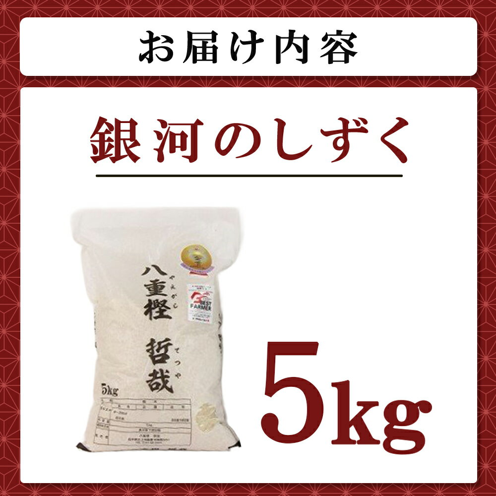 【ふるさと納税】【予約受付！令和8年産】 銀河のしずく 5kg 九代目 八重樫哲哉作 精米 白米 玄米 玄米 R8年 令和8年 やえがしてつや 農家直送 直送 岩手県 北上市 E0235 - 画像2
