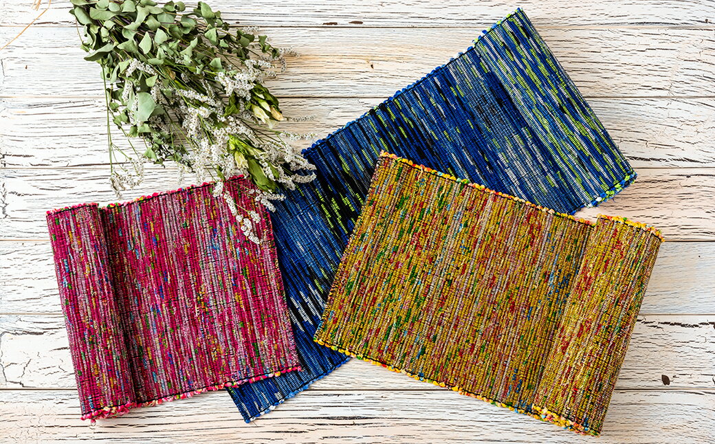 【ふるさと納税】独特の織目が魅力的！南部裂き織り ポシェット（小）ショルダーバッグ 織物 かばん 鞄 ハンドメイド 手作り サムネイル2