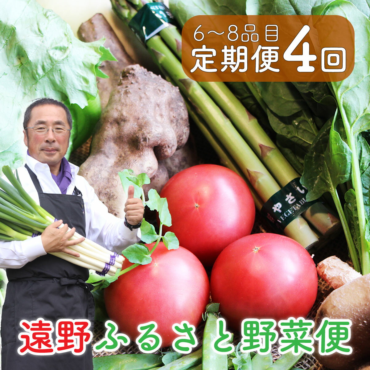 遠野 ふるさと 野菜便 定期便 年4回 6〜8品目《 野菜ソムリエ 上級プロ 厳選 》/ 東北 岩手県 遠野市 産 野菜 やさい セット ベジタブル 詰め合わせ 旬 新鮮 産地直送 採れたて 国産 おまかせ 仕送り ギフト BBQ 鍋 料理 お中元 送料無料