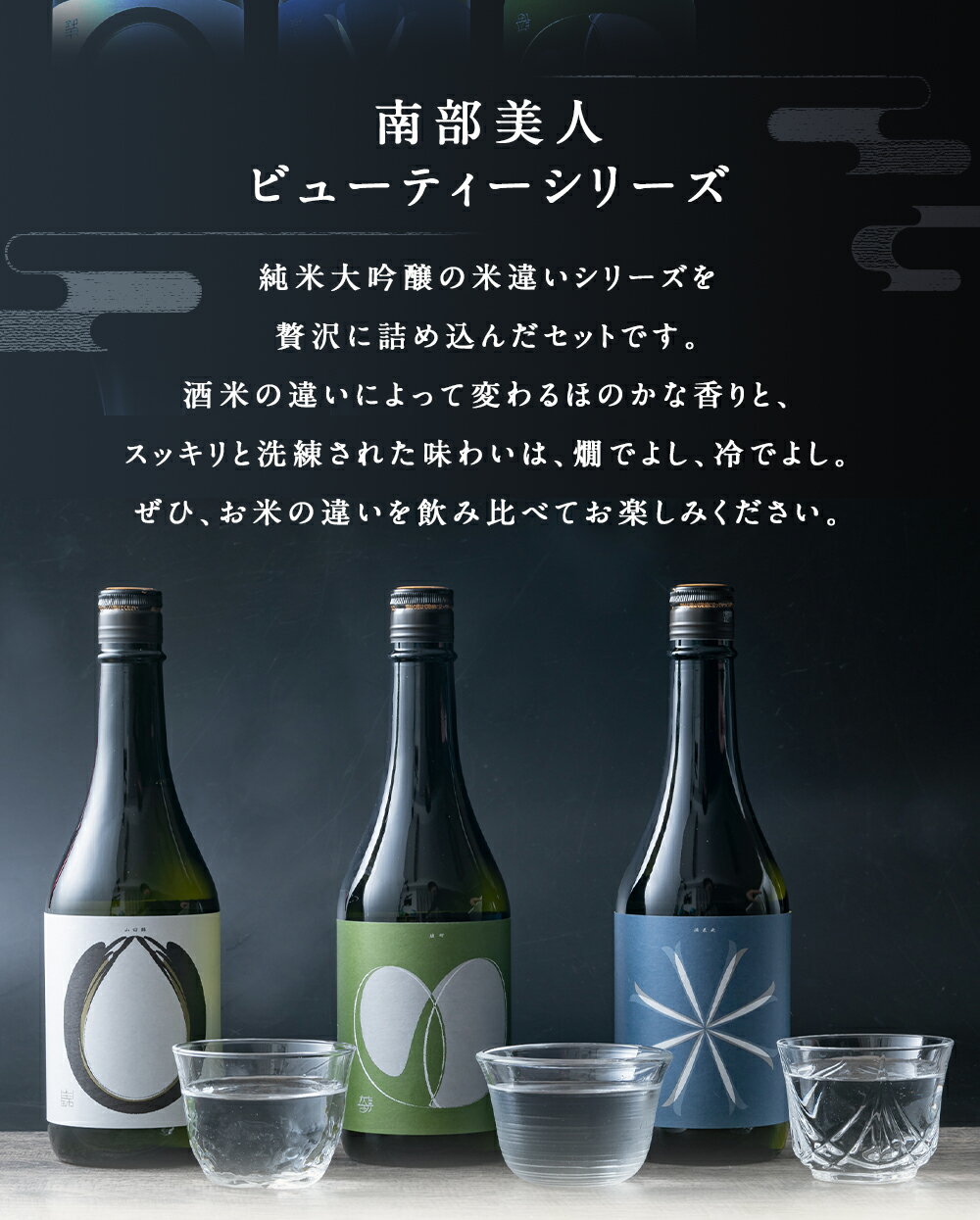 【ふるさと納税】【南部美人】純米大吟醸ビューティーシリーズ（720ml×3・計2160ml）ギフト箱入 飲み比べ ギフト箱入り お酒 山田錦 雄町 酒未来 日本酒 ギフト 贈り物 送料無料 サムネイル3