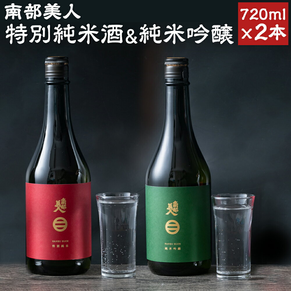 【南部美人】特別純米酒＆純米吟醸（720ml×2本・計1440ml）ギフト箱入 贈答品 お酒 日本酒 純米酒 酒 アルコール ギフト 飲み比べ お取り寄せ 贈り物 送料無料