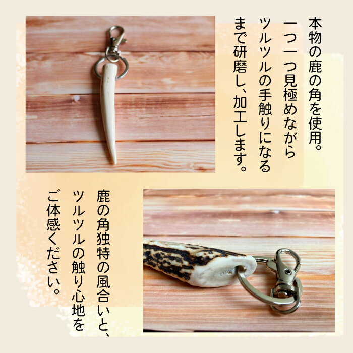 【ふるさと納税】 鹿角 おすすめ 鹿の角 キーホルダー 1個 ／ 鹿 しか 角 つの ツノ 加工 加工品 工芸 工芸品 クラフト グッズ 日用品 雑貨 キーリング ストラップ シンプル 装飾品 飾り 不揃い ふぞろい 本物 天然 ワイルド 珍しい 人気 岩手県 滝沢市 送料無料 竜鹿 サムネイル3