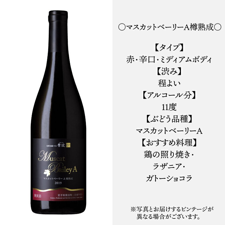 【ふるさと納税】 ワイン 紫波 マスカットベーリーA樽熟成 750ml (AL074) サムネイル2