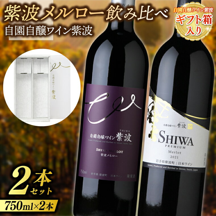 ＼レビューキャンペーン実施中／ 【ギフト箱入り】紫波メルロー飲み比べ2本セット(プレミアムメルロー・メルロー) (AL090)
