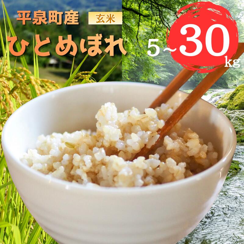 令和7年産 平泉町産 ひとめぼれ 玄米 選べる容量 / 5kg 10kg 15kg 20kg 30kg / こめ コメ 米 お米 おこめ ご飯 ごはん ライス 山水