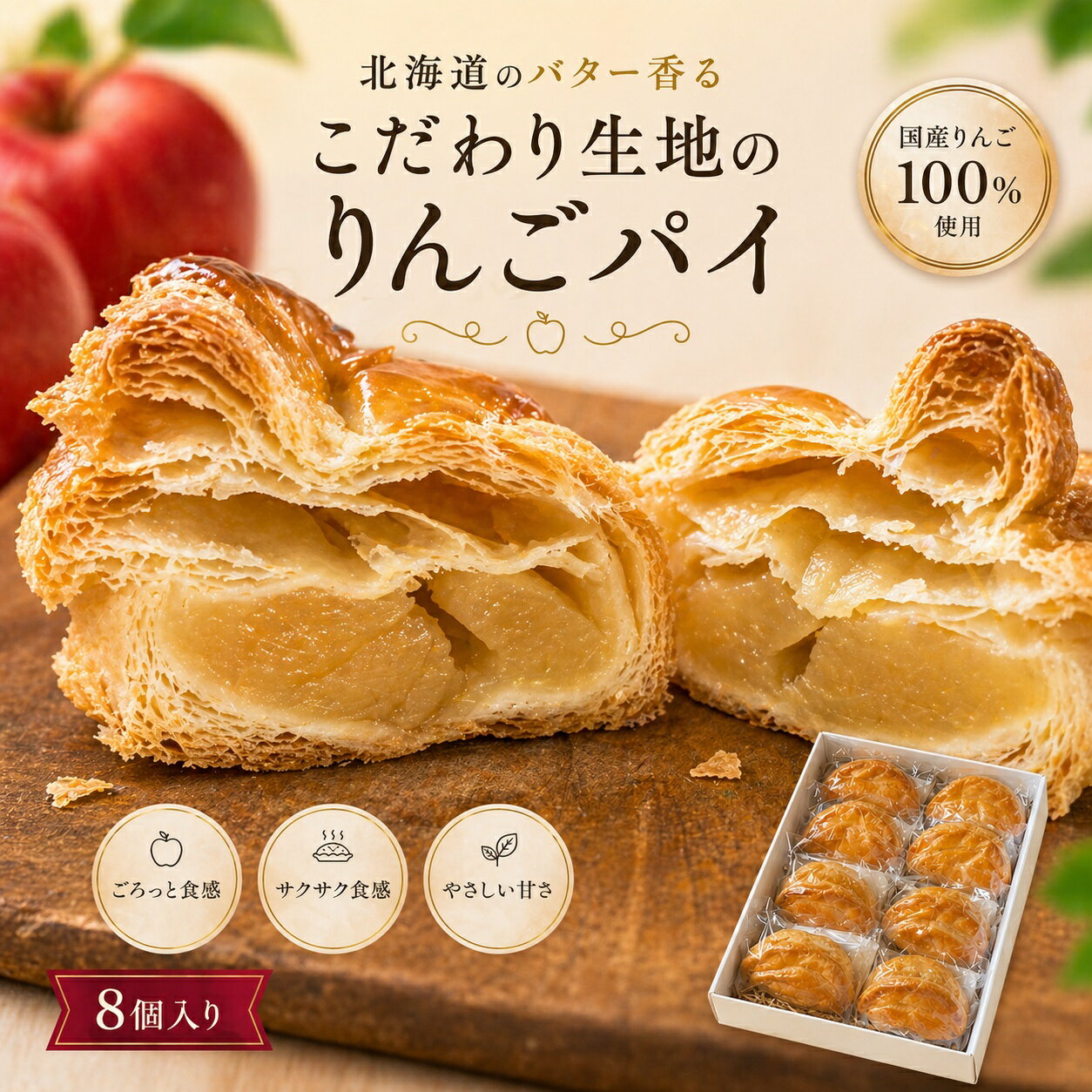 【予約受付】老舗のりんごパイ 8個セット / りんごパイ アップルパイ パイ りんご リンゴ 林檎 菓子 お菓子 焼き菓子 スイーツ 洋菓子 デザート 甘い 食後のデザート &吉野屋