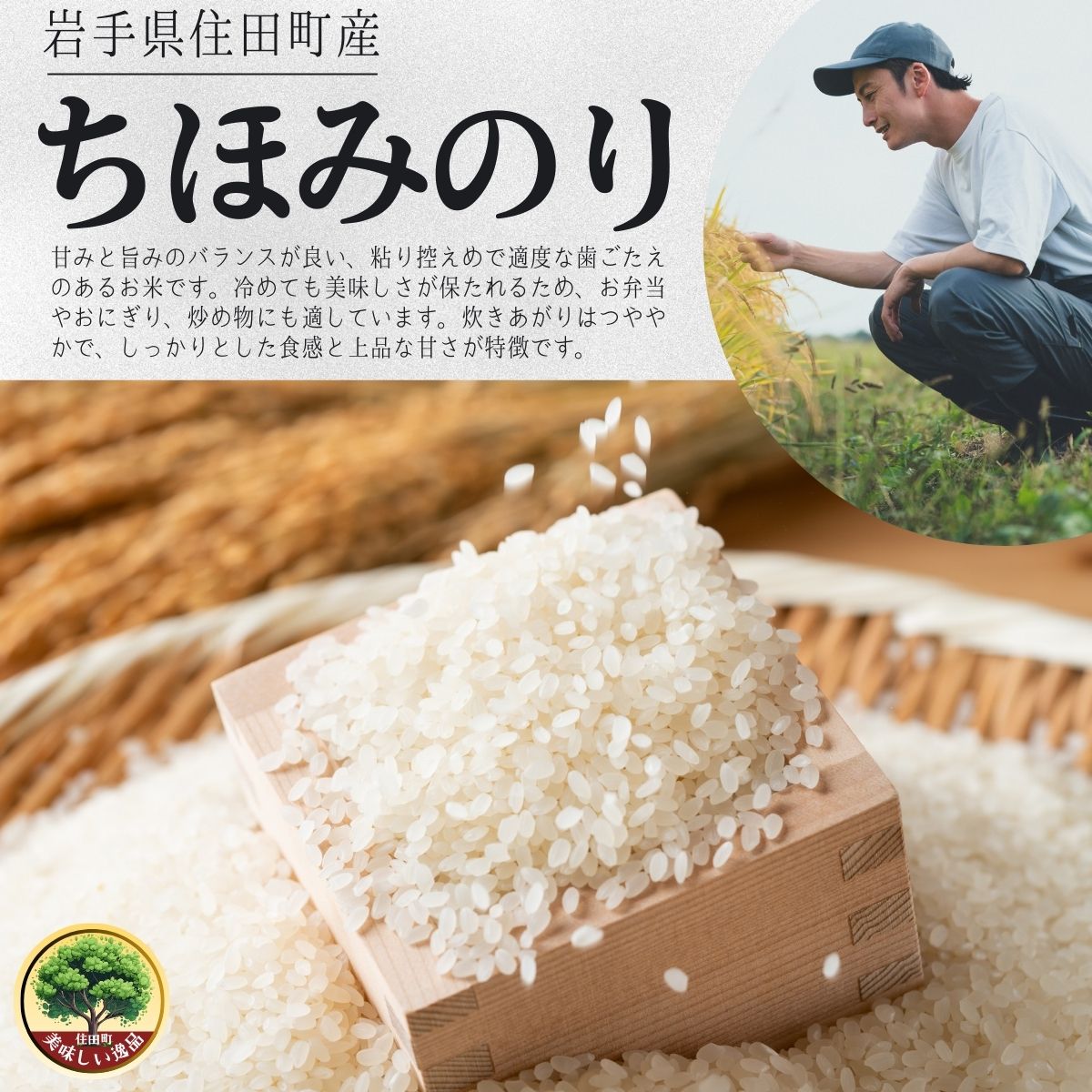 【ふるさと納税】岩手県産 精米 ちほみのり 選べる 5kg 10kg 20kg / 2025年産 令和7年産 小分け お米 白い 艶 冷めてもおいしい 白米 国産米 ギフト 送料無料 ふるさと納税 [#0135_dsr] - 画像2